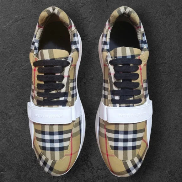Burberry Regis Check Trainer | Heritage Plaid Sneakers - Size 12 - Picture 4 of 7